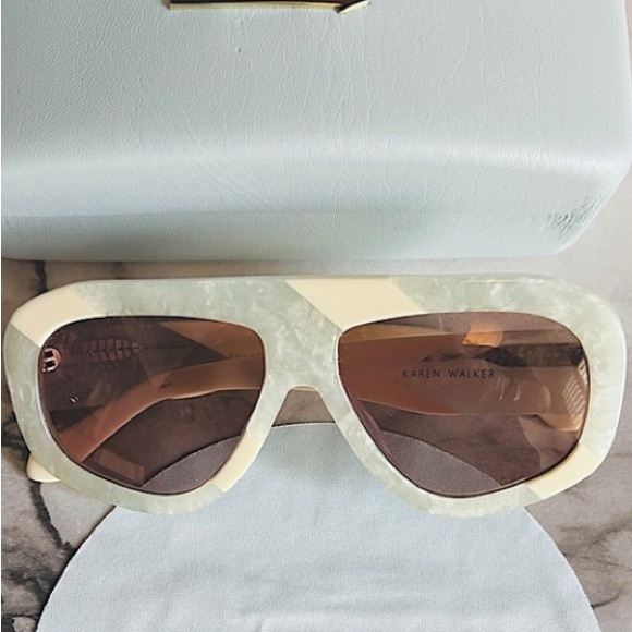 Karen Walker White Sunglasses - Picture 1 of 6